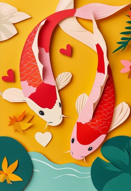 Koi Hearts Water Pond