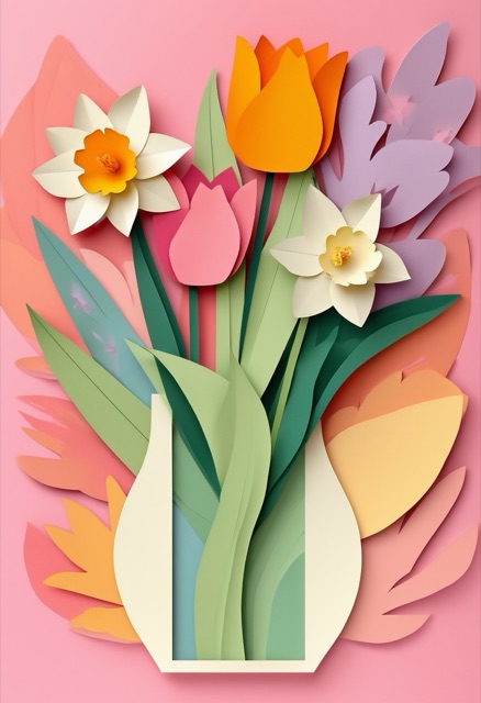 Layered Paper Bloom Arrangement