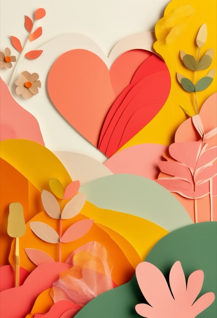 Layered Paper Cutout Heart