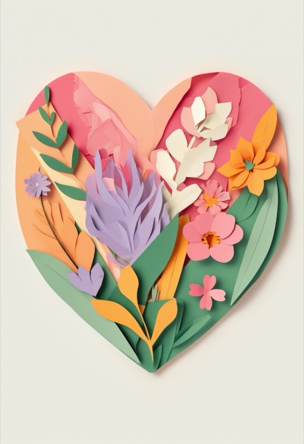 Layered Paper Heart Bloom