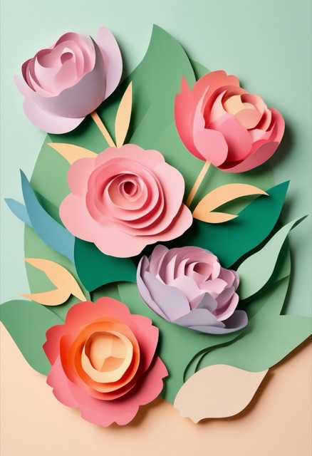 Layered Paper Roses Bloom