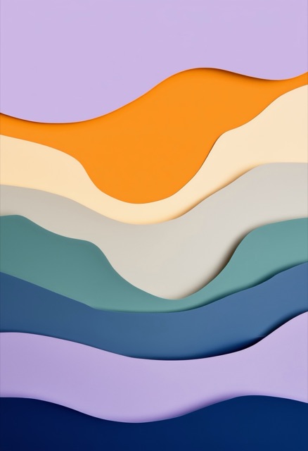 Layered Sunset Waves