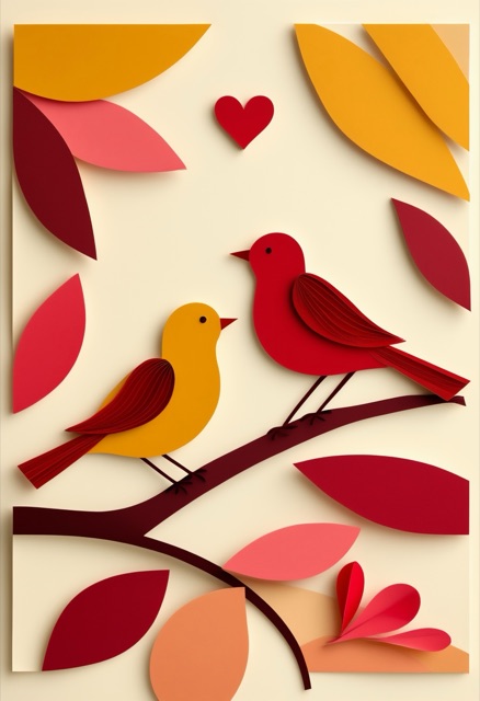 Lovebirds Heartfelt Collage