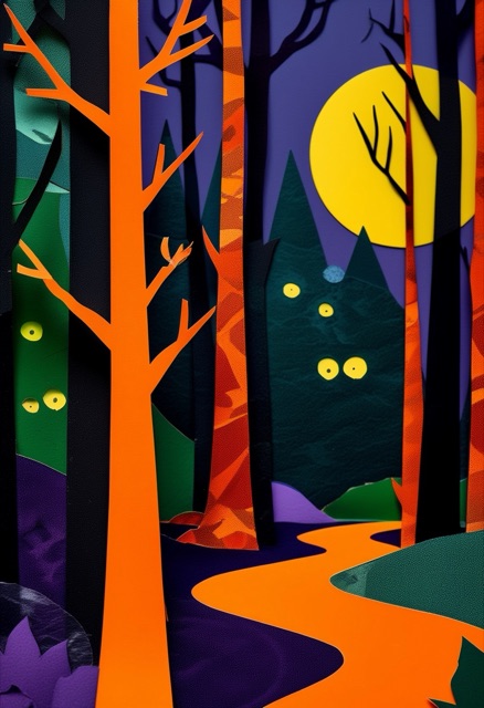 Moonlit Forest Path