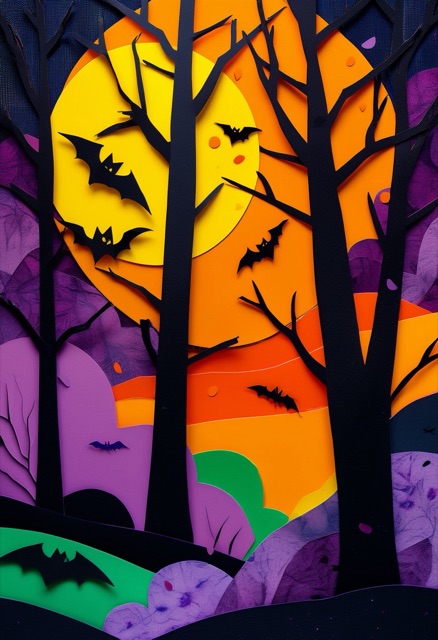Moonlit Forest Silhouettes
