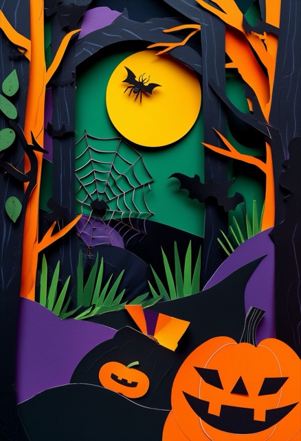Moonlit Spider Web Halloween