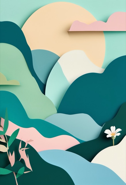 Mountain Sunrise Cut-Paper