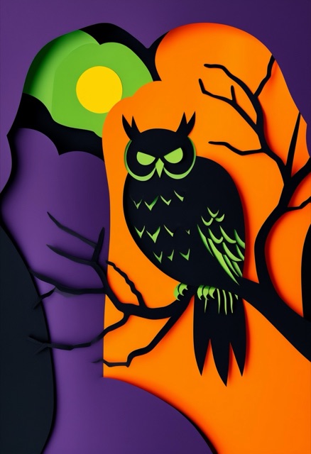 Owl Moonlit Night