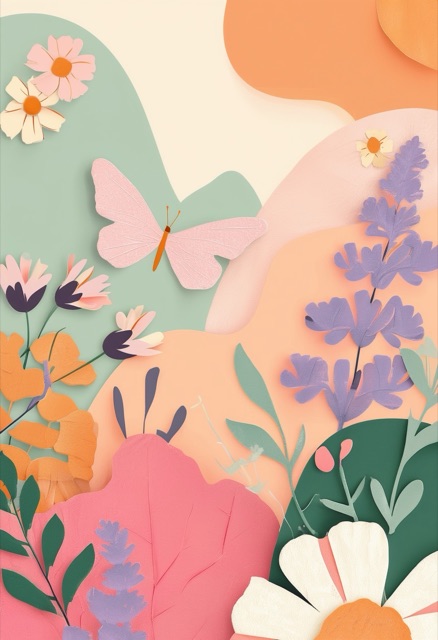 Pastel Butterfly Meadow