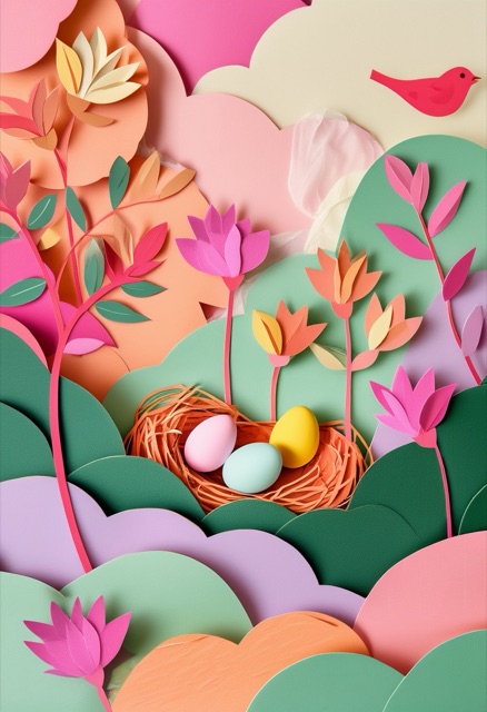 Pastel Egg Nest Bloom