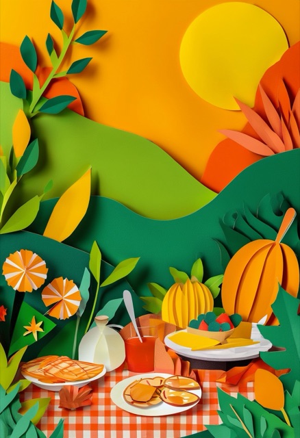 Picnic Spread Paper Art