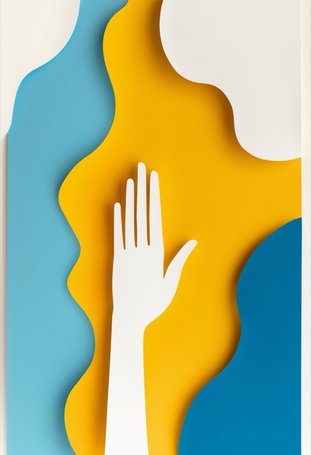 Prayer Hands in Vibrant Layers