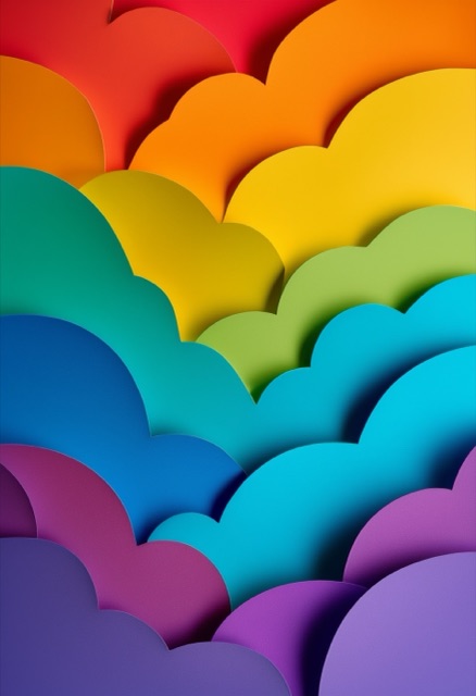 Rainbow Balloon Paper Collage