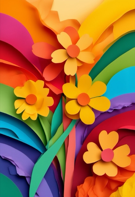 Rainbow Paper Cutout Bouquet