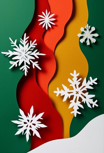 Snowflakes in a Mid-Century Modern Winter Wonderland