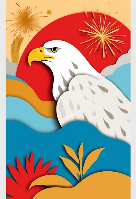 Soaring Eagle Red Sunset
