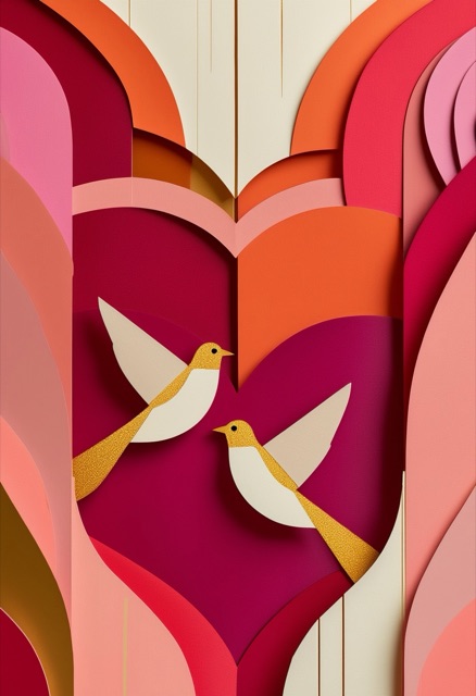 Soaring Swallows Heart Embrace