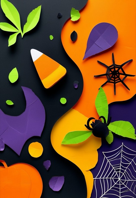 Spooky Halloween Paper Collage