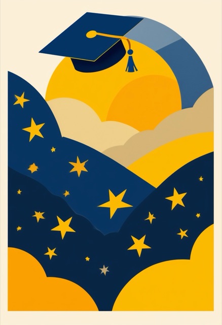 Starry Graduate Cap Soar