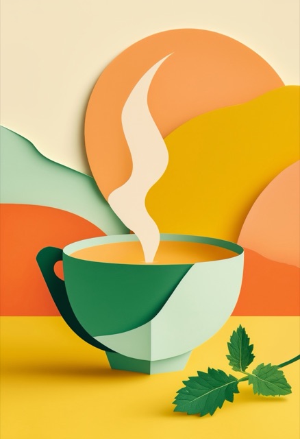 Steaming Mint Cup Collage