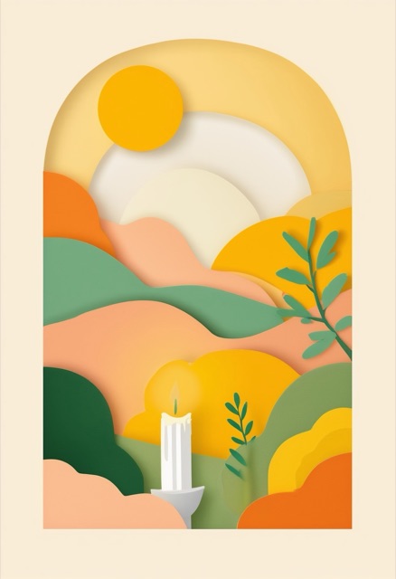 Sunlit Candle in Paper Hills