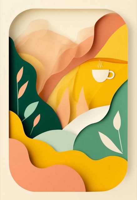 Sunlit Coffee Cup Layered