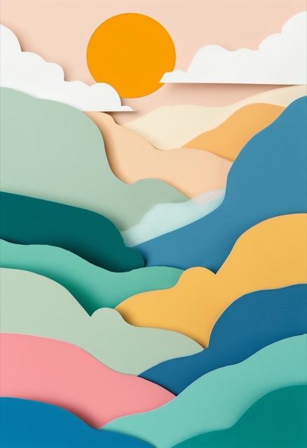 Sunlit Mountain Peaks