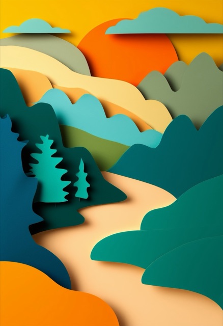 Sunlit Paper Landscape