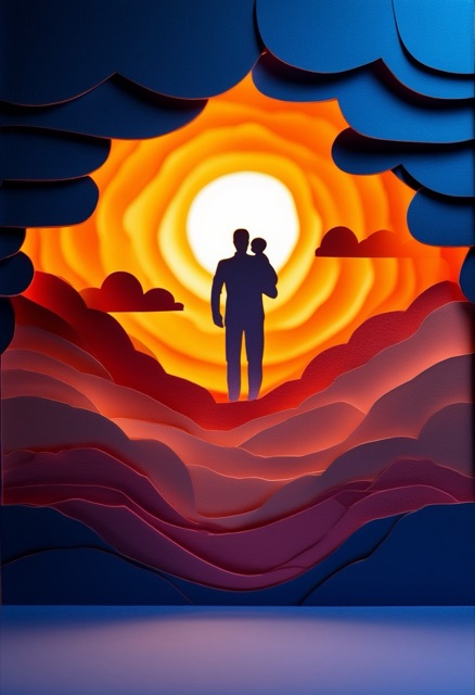 Sunset Family Silhouette