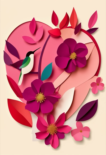 Valentine's Heart Hummingbird