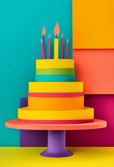 Vibrant Birthday Cake Celebration