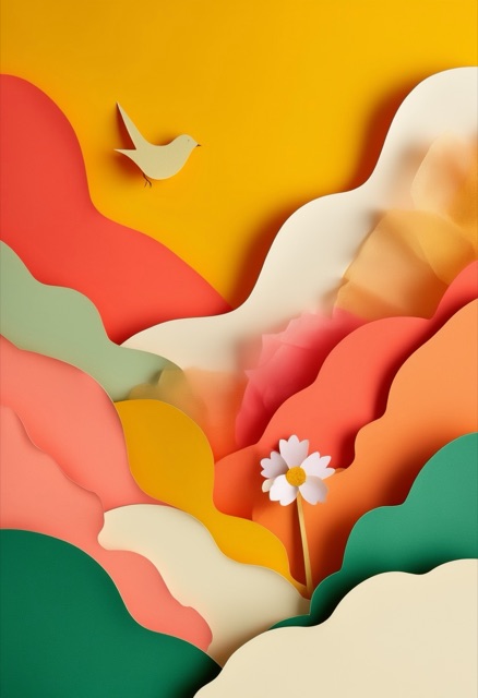 Vibrant Collage Mountain Bloom