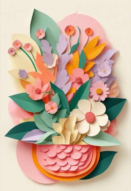 Vibrant Cut-Paper Bloom Garden