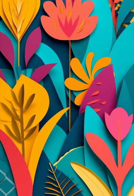 Vibrant Paper Cut Garden