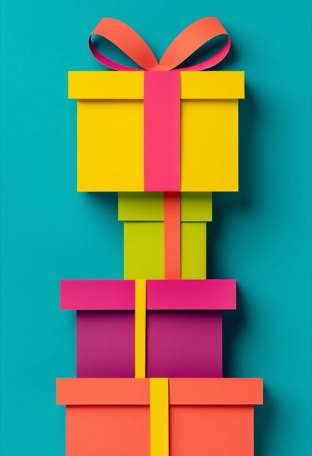 Vibrant Stacked Gifts