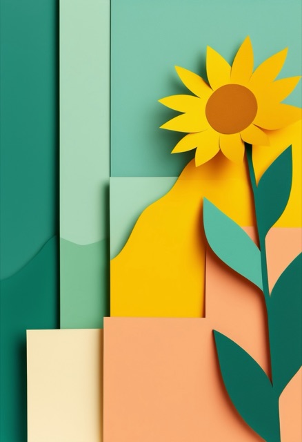 Vibrant Sunflower Cut-Paper Bloom