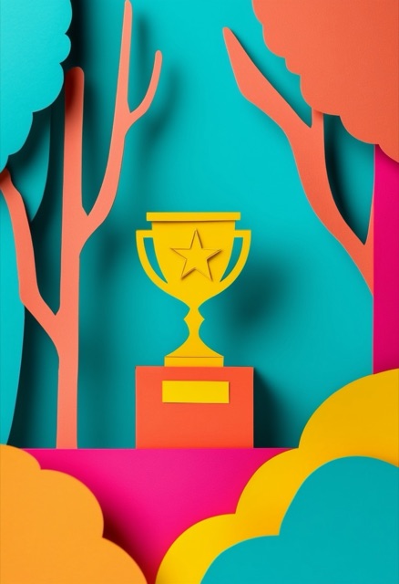 Vibrant Trophy Celebration