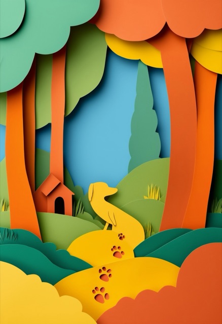 Whimsical Forest Paw Prints Trail