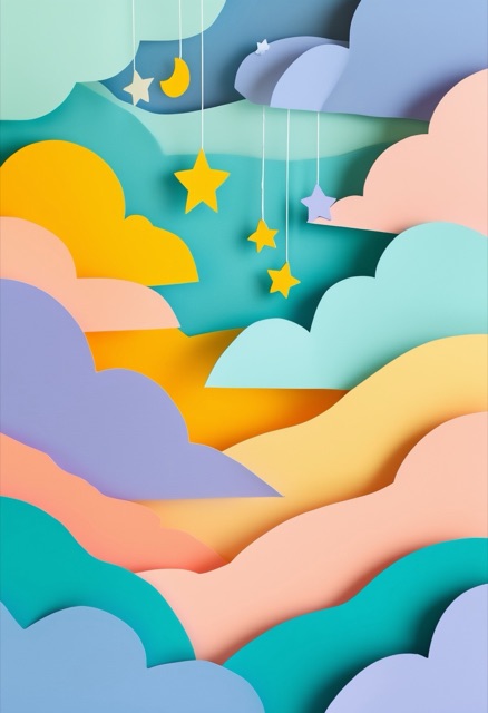 Whimsical Paper Stars and Clouds