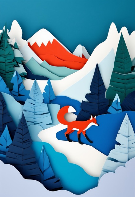 Winter Fox Journey Through Snowy Forest
