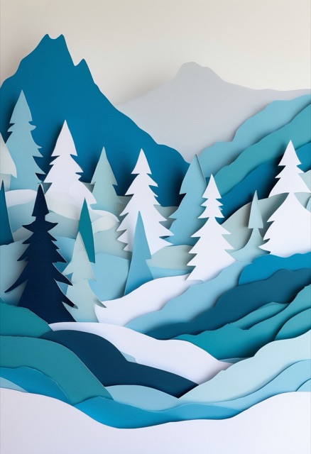 Trío invernal en el bosque