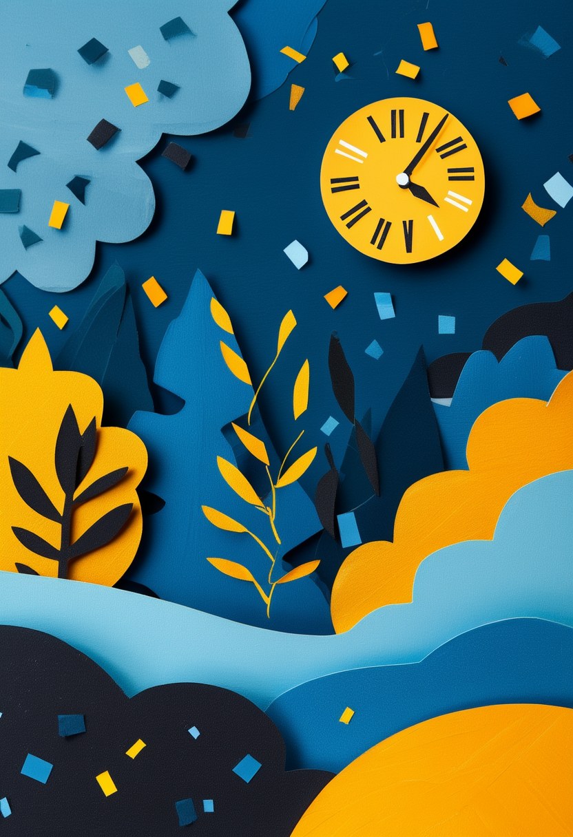 Twilight Woodland Reverie — Spring cut-paper-style greeting card