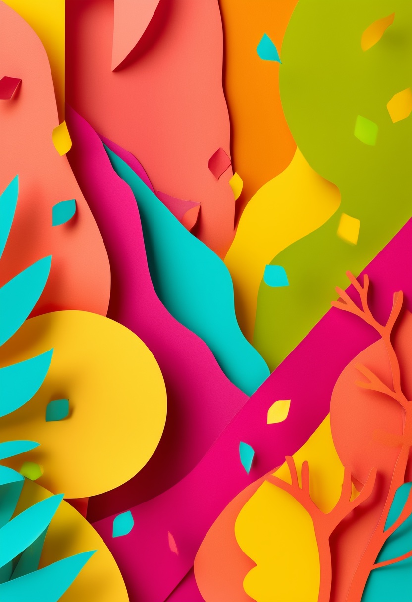 Vibrant Confetti Collage Celebration — Fun cut-paper-style greeting card