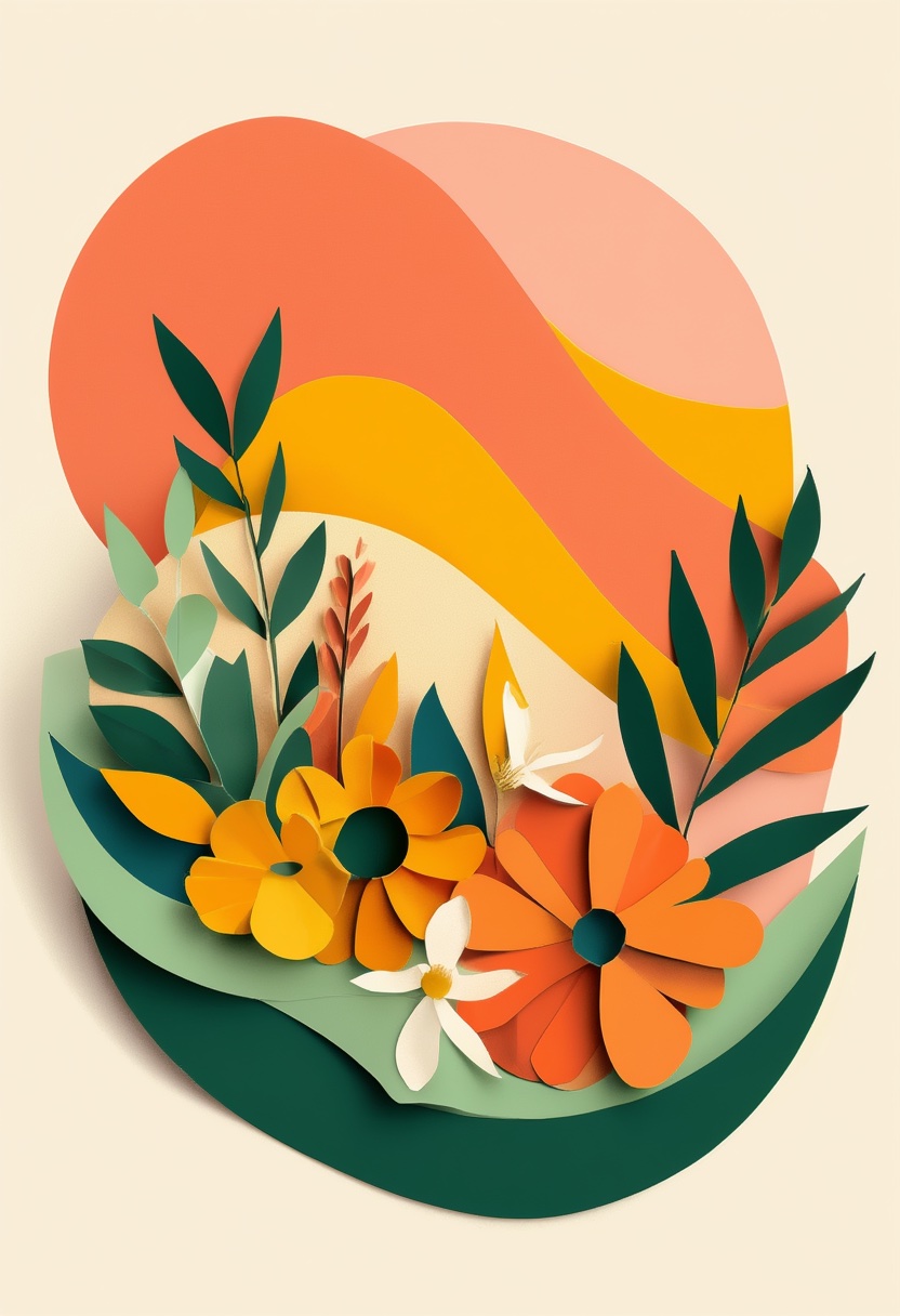Arranjo Floral em Papel Recortado Vibrante — Thank You