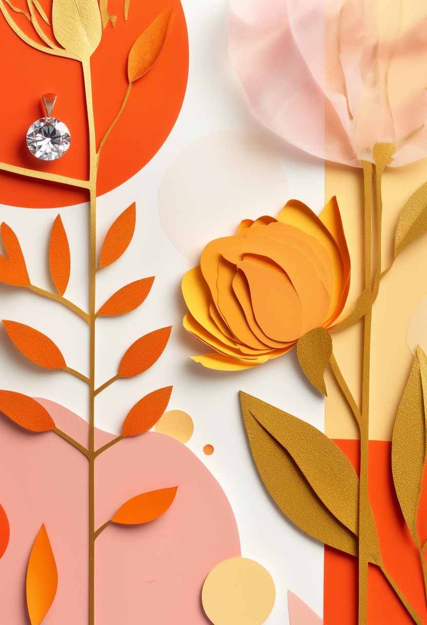 Vibrant Cut-Paper Garden Bloom — Marry Me cut-paper-style greeting card