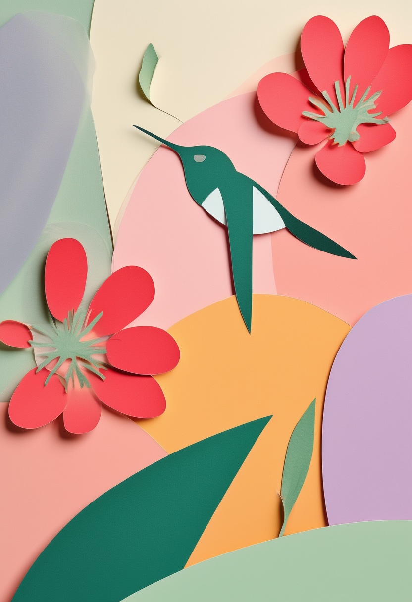 Lebhafter Kolibri zwischen Blumen — Mother's Day