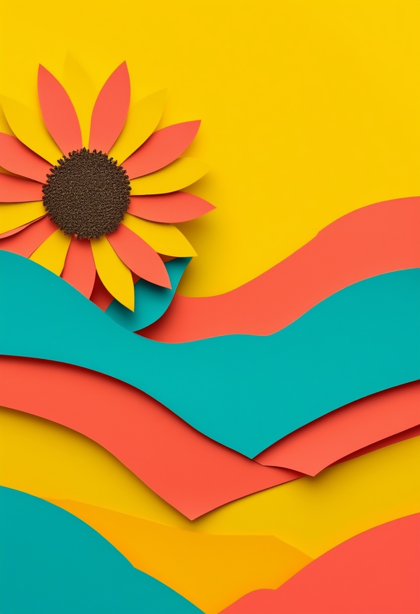 Lebendige Sonnenblumenwellen — Hello