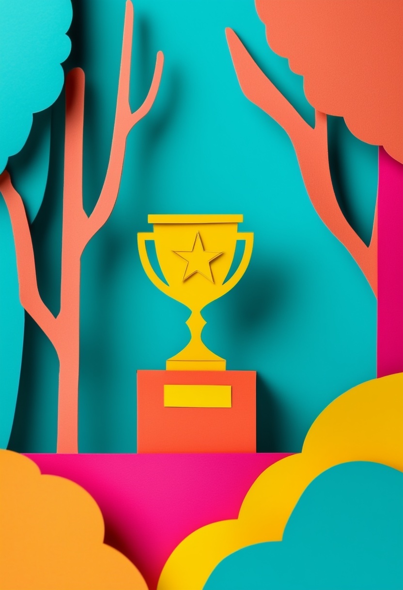 Célébration du trophée éclatante — Congratulations