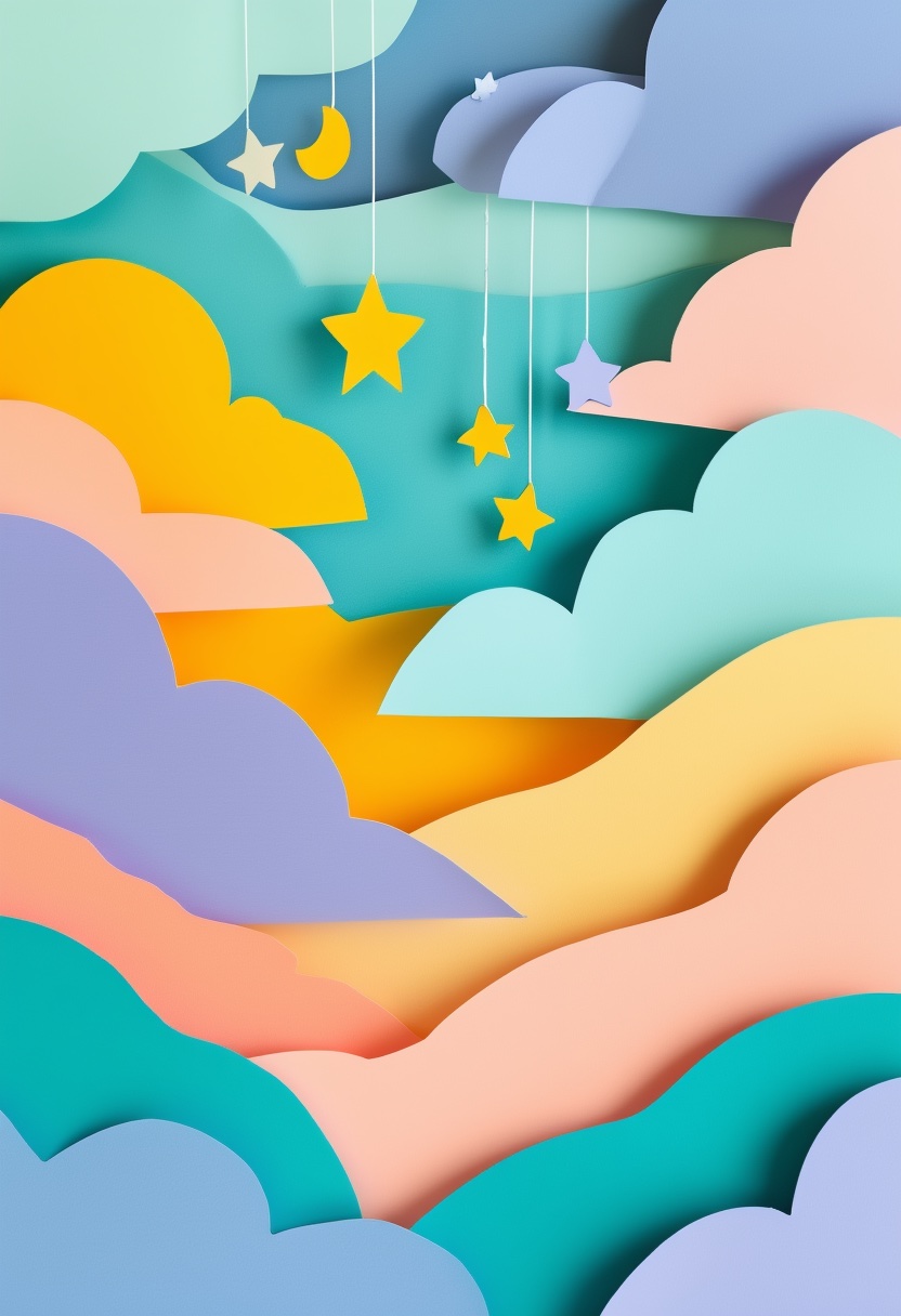 Estrelinhas e Nuvens de Papel Encantadas — New Baby