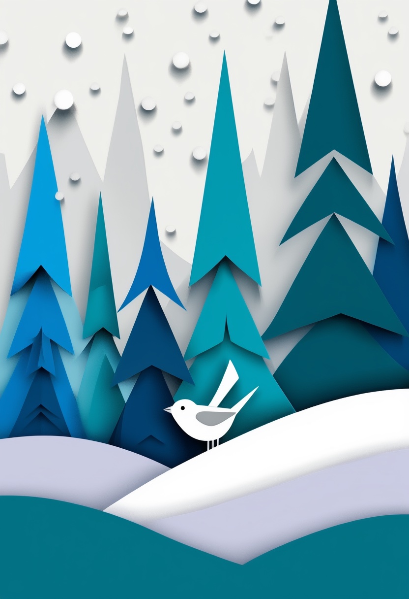 Winterlicher Vogelflug im Schnee — Winter